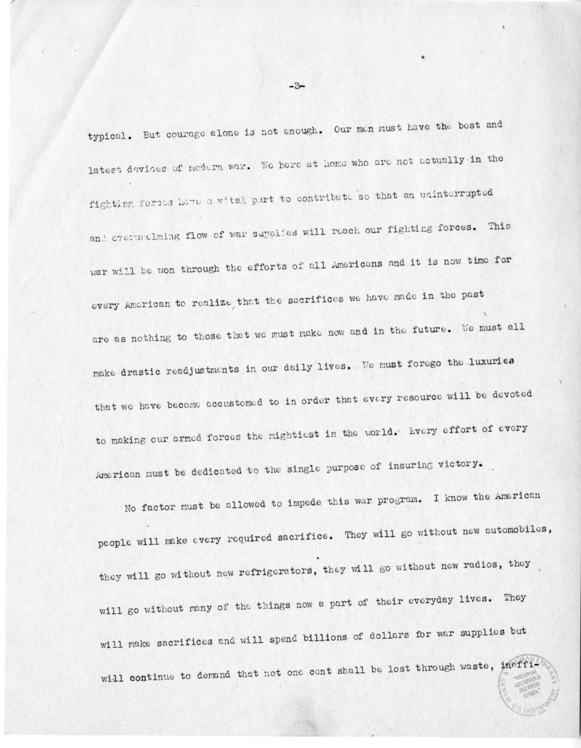 Speech of Senator Harry S. Truman before the Ancient Order of Hibernians, Charleston, South Carolina
