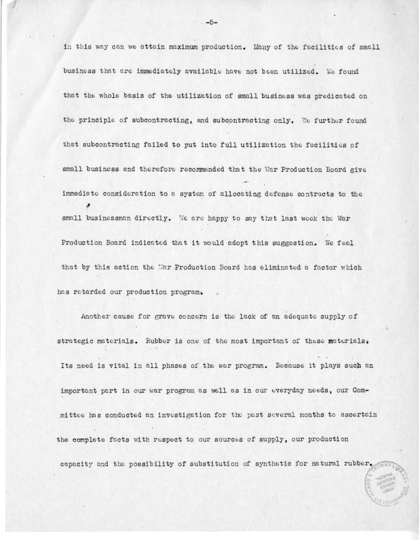 Speech of Senator Harry S. Truman before the Ancient Order of Hibernians, Charleston, South Carolina