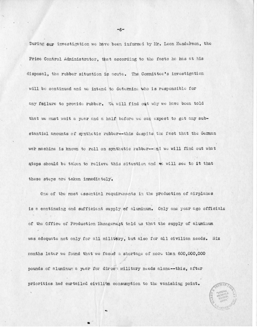 Speech of Senator Harry S. Truman before the Ancient Order of Hibernians, Charleston, South Carolina