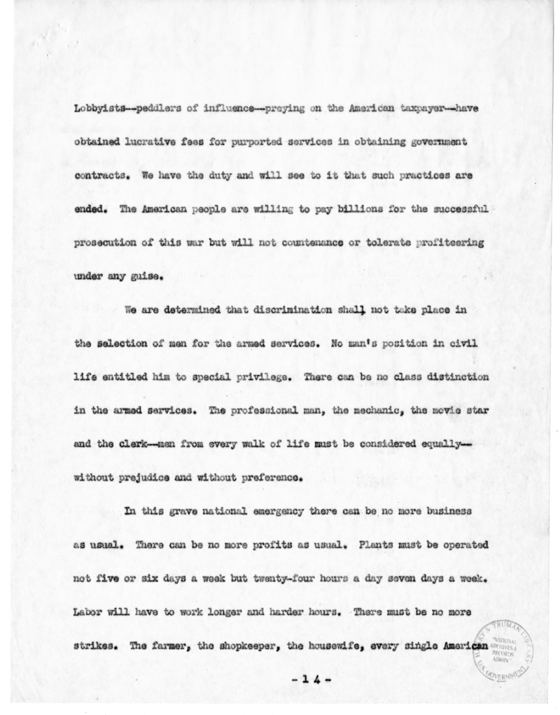 Speech of Senator Harry S. Truman Before the Society of the Plastics Industry at Hot Springs, Virginia