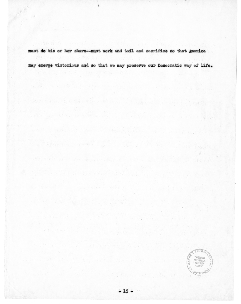 Speech of Senator Harry S. Truman Before the Society of the Plastics Industry at Hot Springs, Virginia