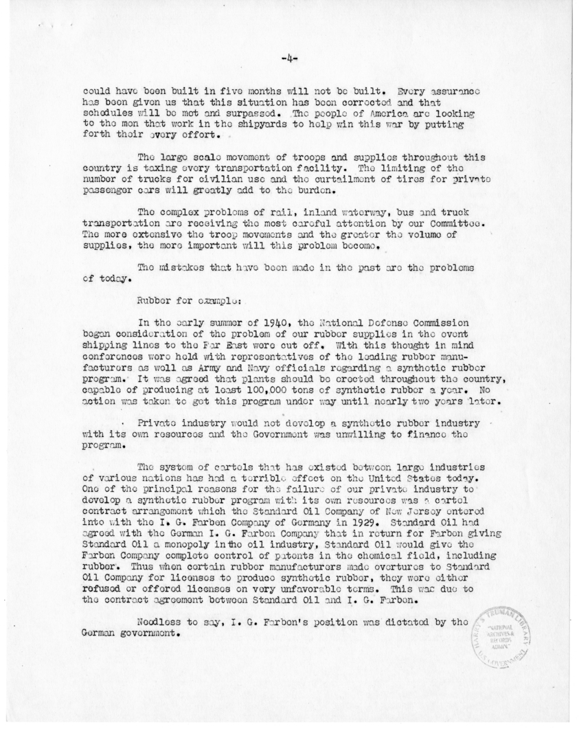 Speech of Senator Harry S. Truman before Rotary Club District Conference, St. Louis, Missouri