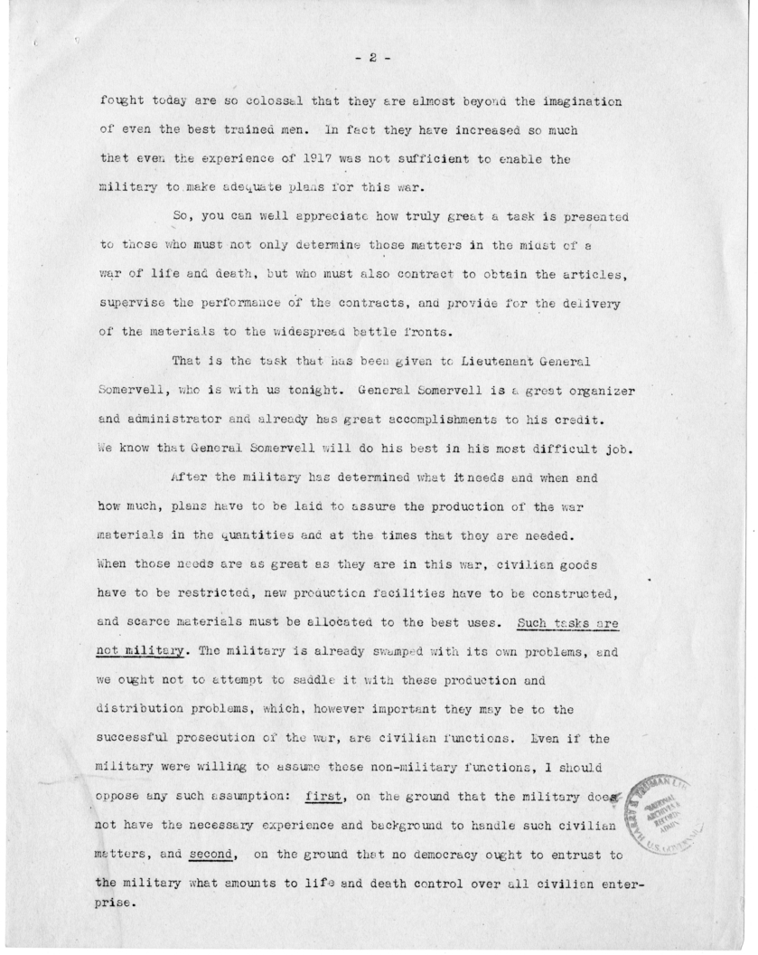 Speech of Senator Harry S. Truman Before the National Industrial Conference Council at New York, New York