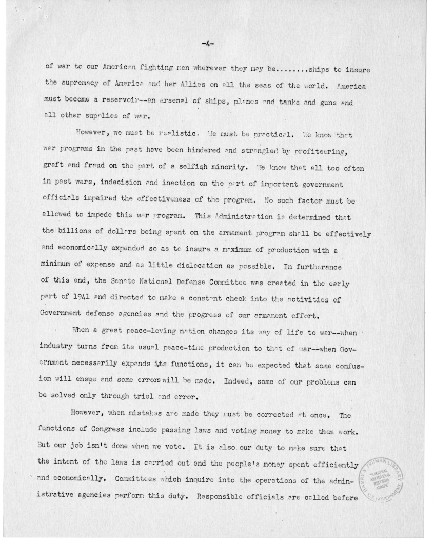 Speech of Senator Harry S. Truman at the 129th Annual Communication of the Grand Lodge of Tennessee, Nashville, Tennessee