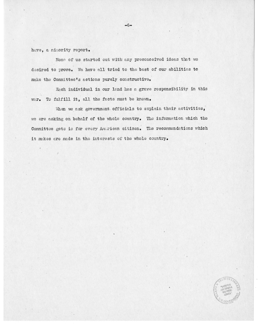 Speech of Senator Harry S. Truman at Washington Day Dinner, San Francisco, California