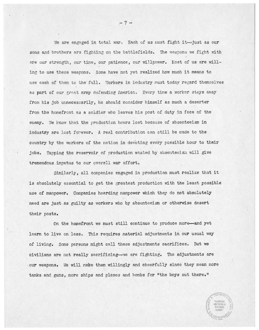 Speech of Senator Harry S. Truman at Washington Day Dinner, San Francisco, California