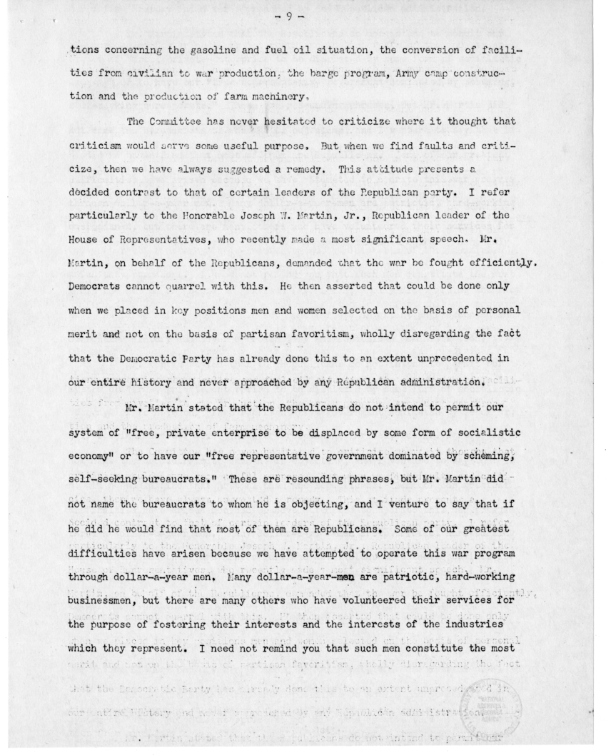 Speech of Senator Harry S. Truman at Washington Day Dinner, San Francisco, California