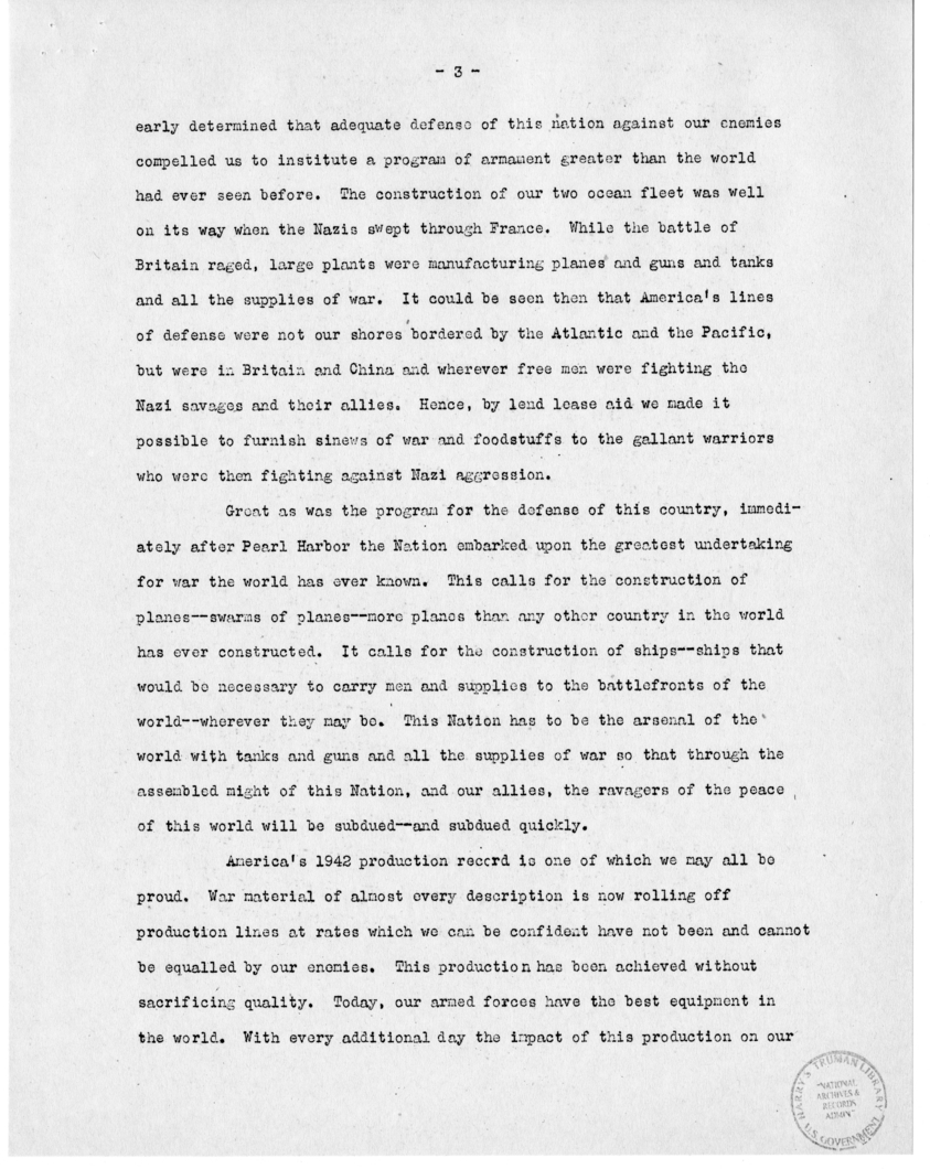 Speech of Senator Harry S. Truman Before the Irish Fellowship Club, Chicago, Illinois