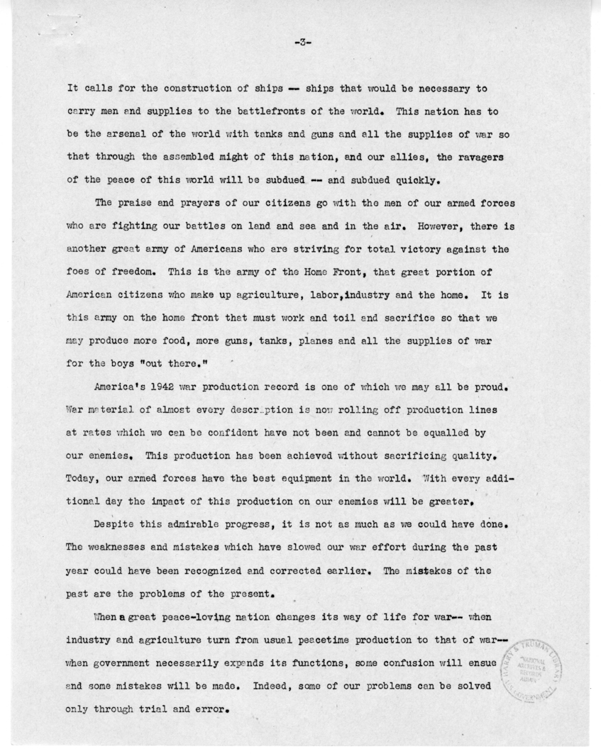Speech of Senator Harry S. Truman Before the Southern Hardware Jobbers Association and the American Hardware Manufactures Association at Memphis, Tennessee