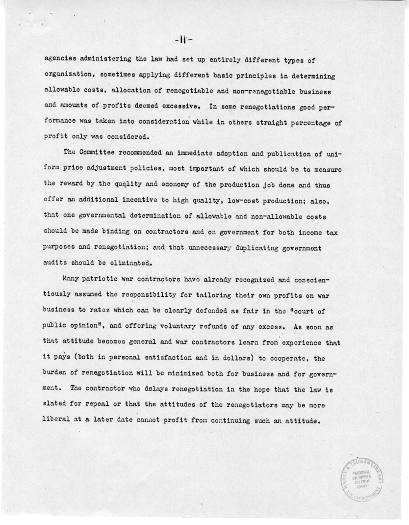 Speech of Senator Harry S. Truman Before the Southern Hardware Jobbers Association and the American Hardware Manufactures Association at Memphis, Tennessee