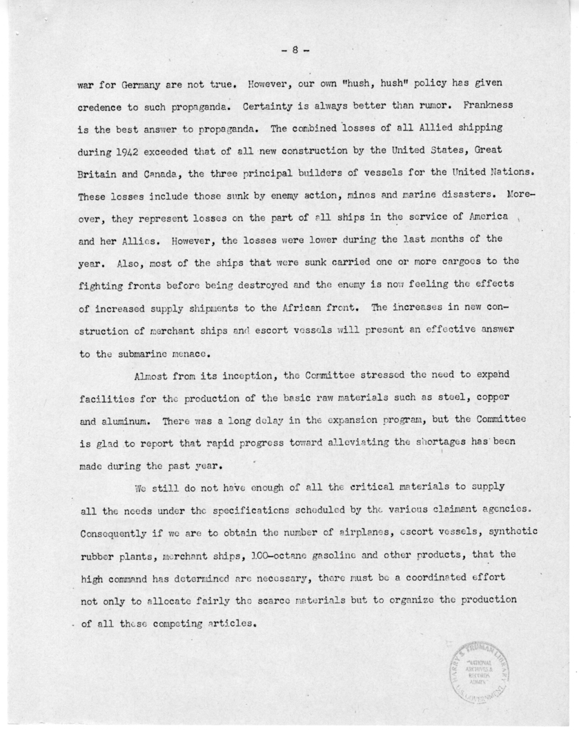Speech of Senator Harry S. Truman Before the Southern Supply and Machinery Distributors at Cincinnati, Ohio