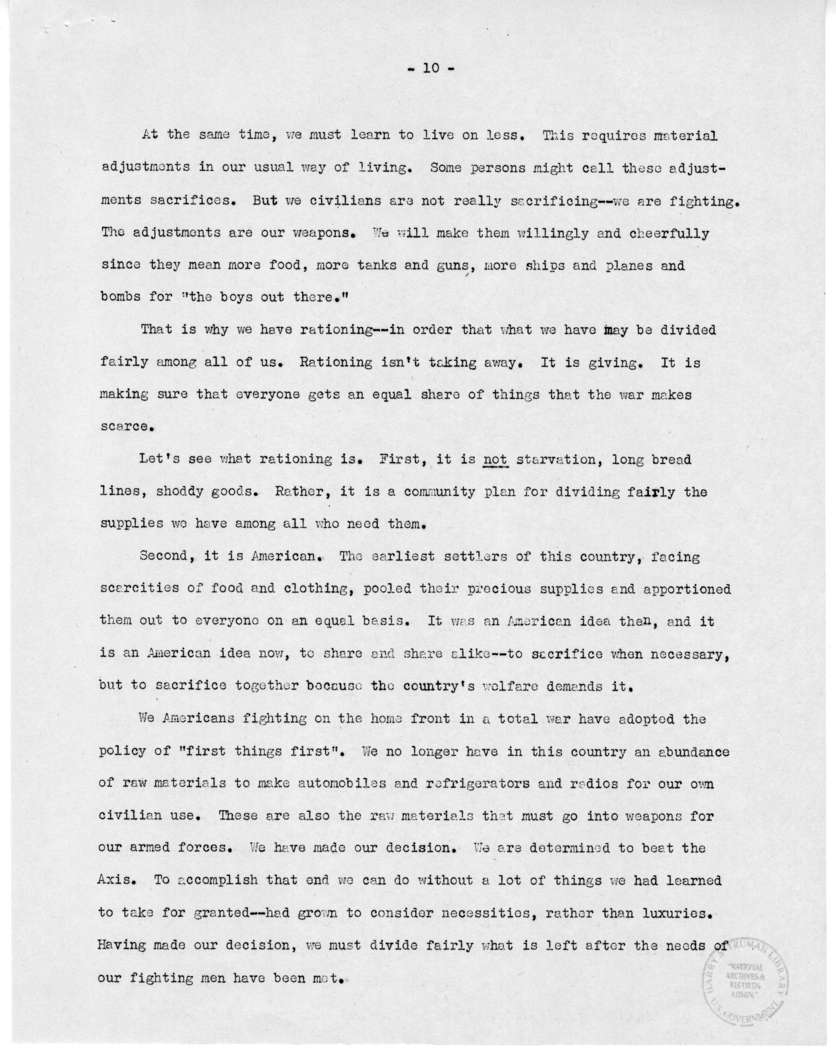 Speech of Senator Harry S. Truman Before the St. Louis Chamber of Commerce at St. Louis, Missouri