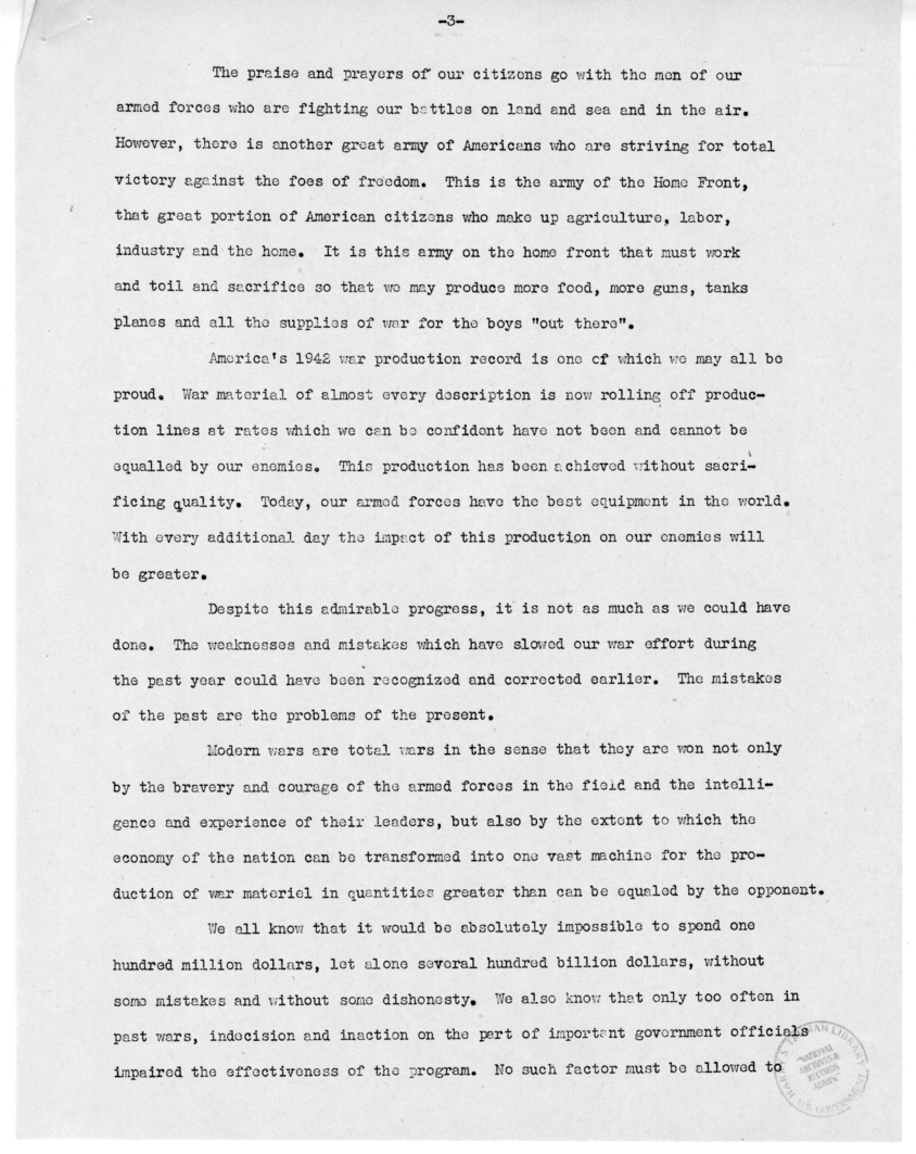 Speech by Senator Harry S. Truman Before the Meeting of the Executives' Club of Chicago, Chicago, Illinois