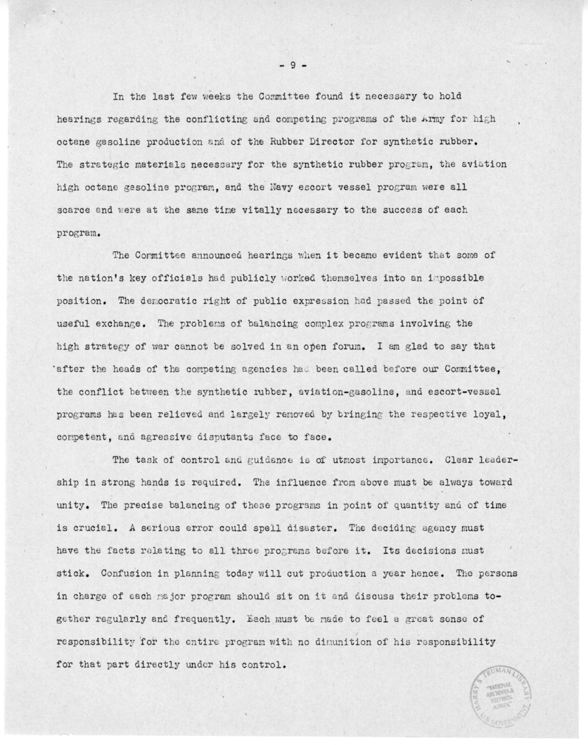 Speech by Senator Harry S. Truman Before the Meeting of the Executives' Club of Chicago, Chicago, Illinois