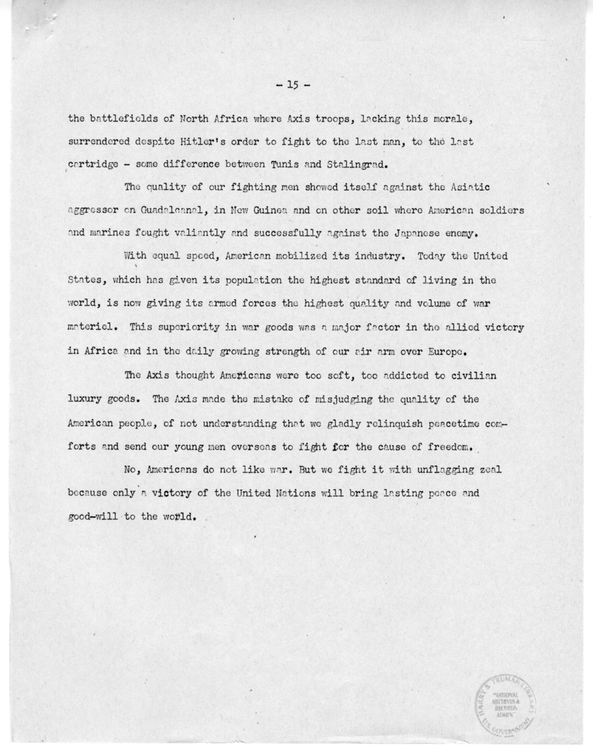 Speech by Senator Harry S. Truman Before the Meeting of the Executives' Club of Chicago, Chicago, Illinois