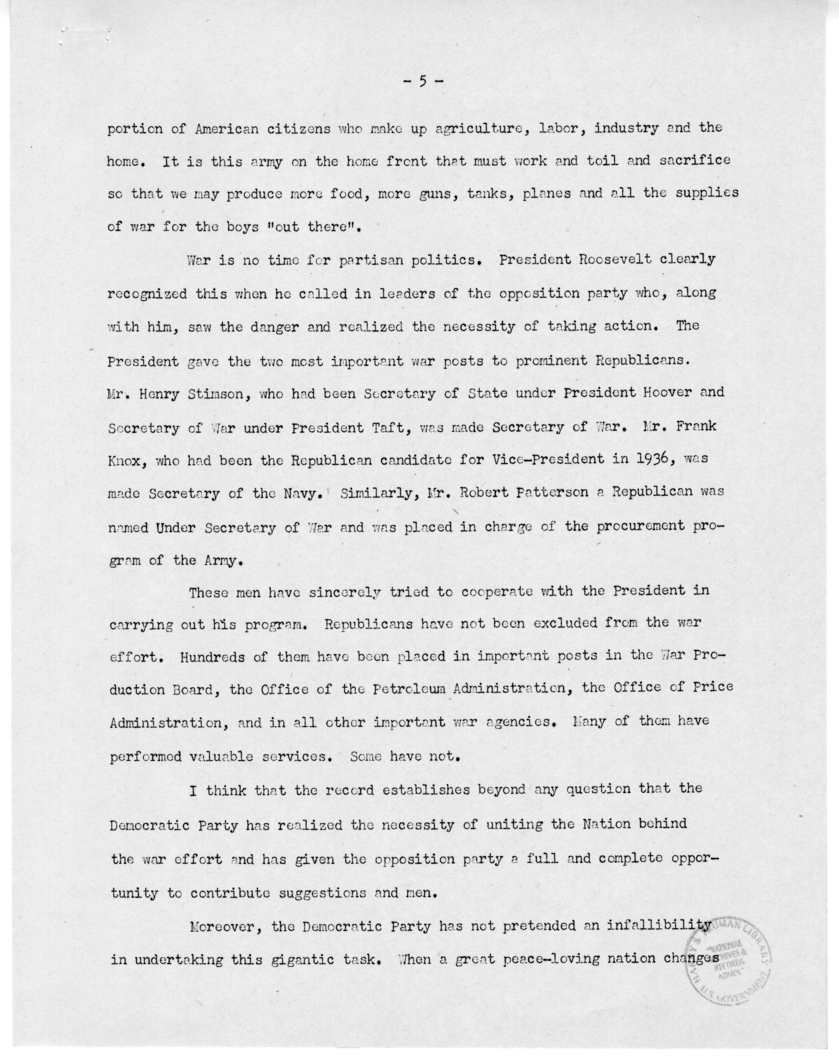 Speech of Senator Harry S. Truman Before the "Victory Dinner" Under the Auspices of the Oklahoma Democratic STate Committee, Oklahoma City, Oklahoma