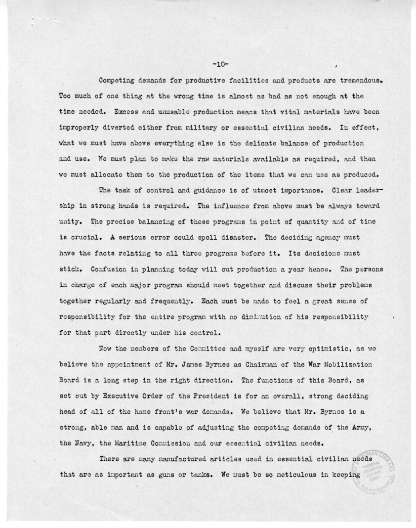 Speech of Senator Harry S. Truman Before the "Victory Dinner" Under the Auspices of the Oklahoma Democratic STate Committee, Oklahoma City, Oklahoma