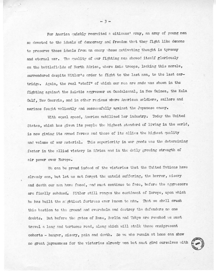 Speech of Senator Harry S. Truman, Hastings, Nebraska