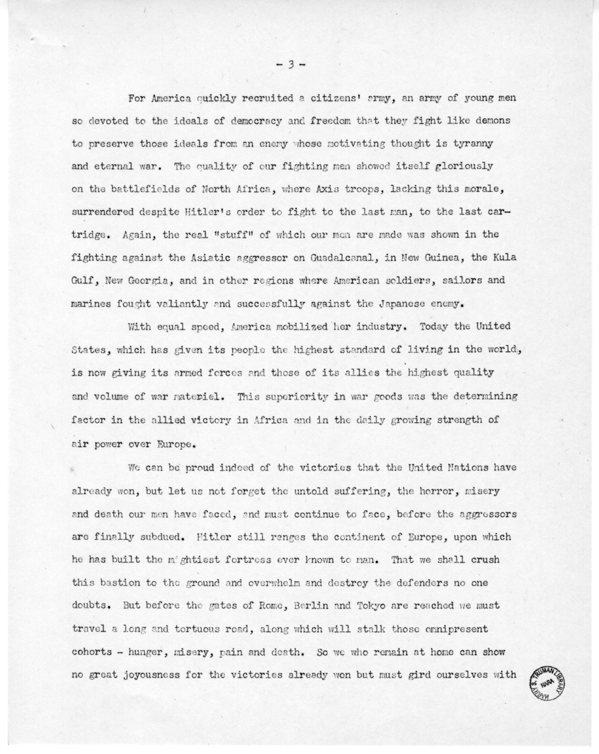 Speech of Senator Harry S. Truman at Lincoln, Nebraska