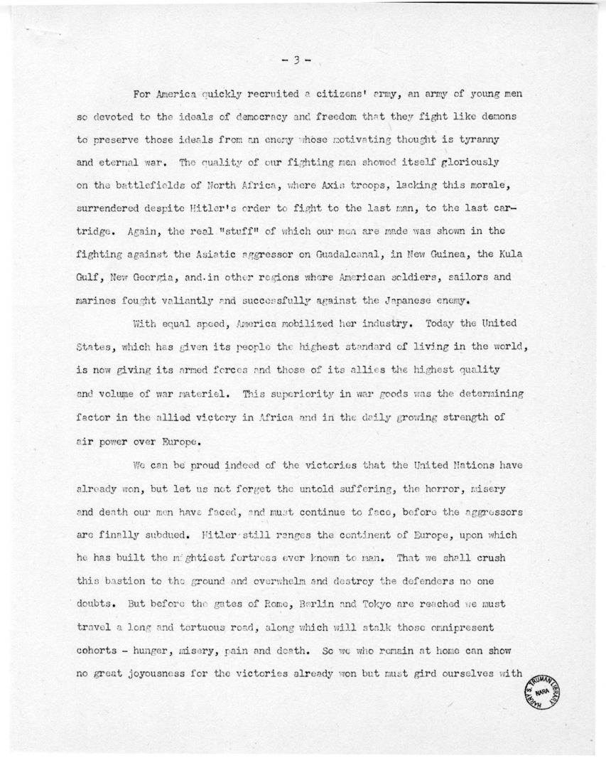 Speech of Senator Harry S. Truman at Wichita, Kansas