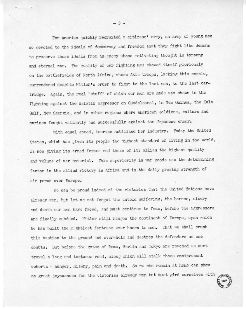Speech of Senator Harry S. Truman at Emporia, Kansas