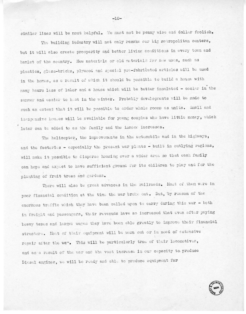 Speech of Senator Harry S. Truman Before the Fraternal Order of Eagles