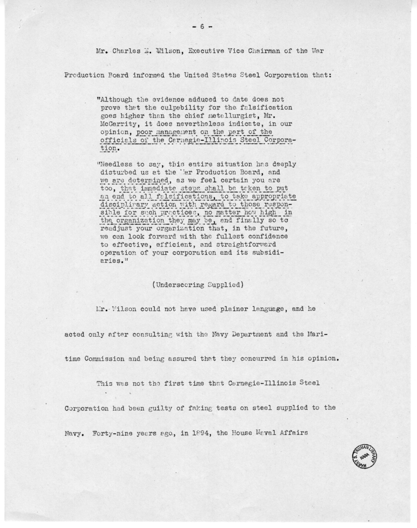 Speech of Senator Harry S. Truman Delivered over the Blue Network, Shenandoah, Iowa