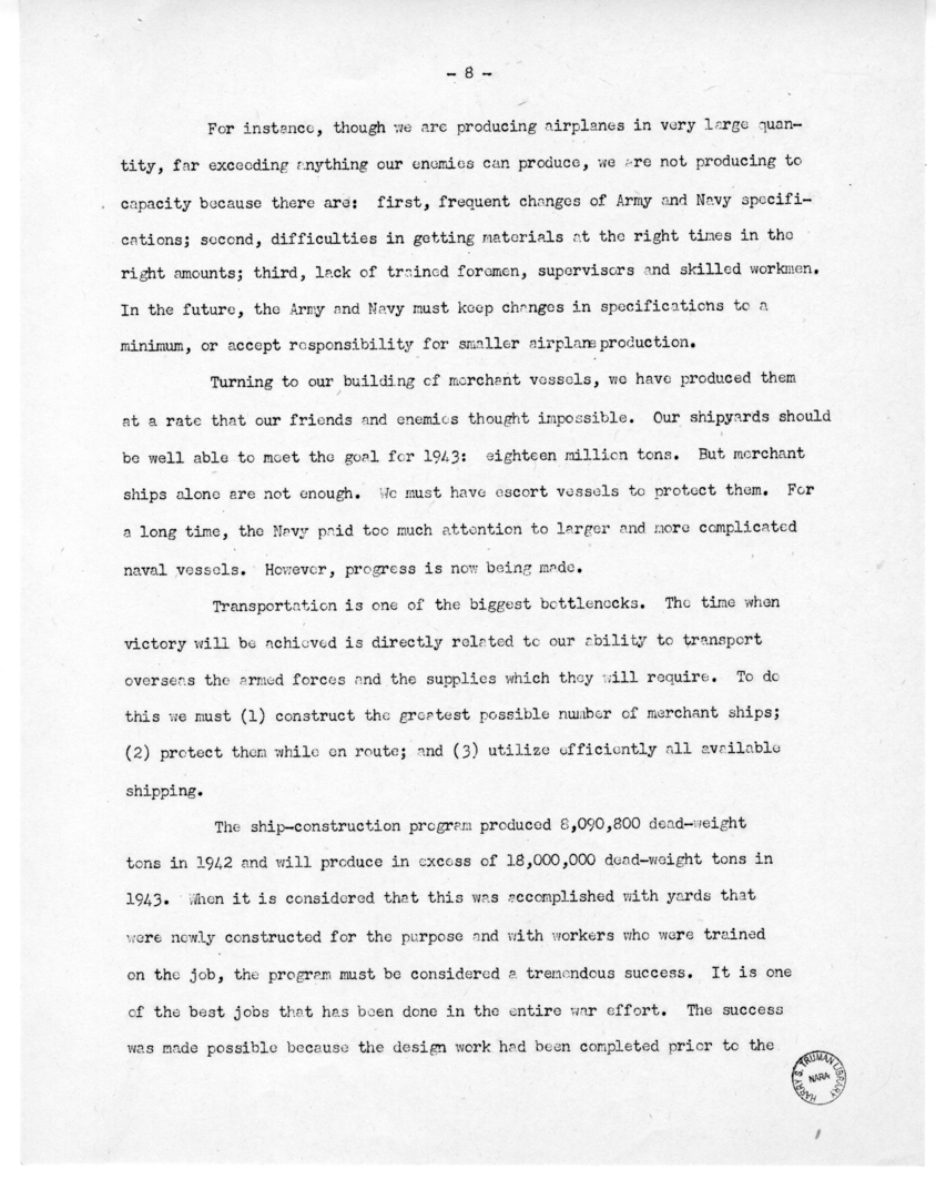 Speech of Senator Harry S. Truman at Jefferson City, Missouri