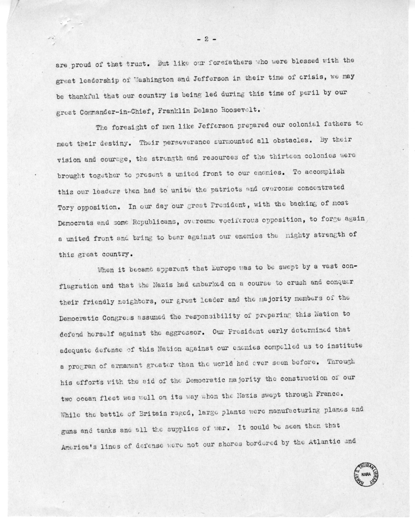 Speech of Senator Harry S. Truman at Caruthersville, Missouri