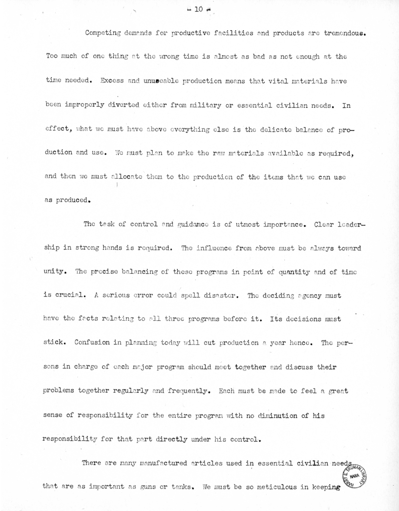 Speech of Senator Harry S. Truman Delivered Before the Democratic Women's Council, Washington, D.C.