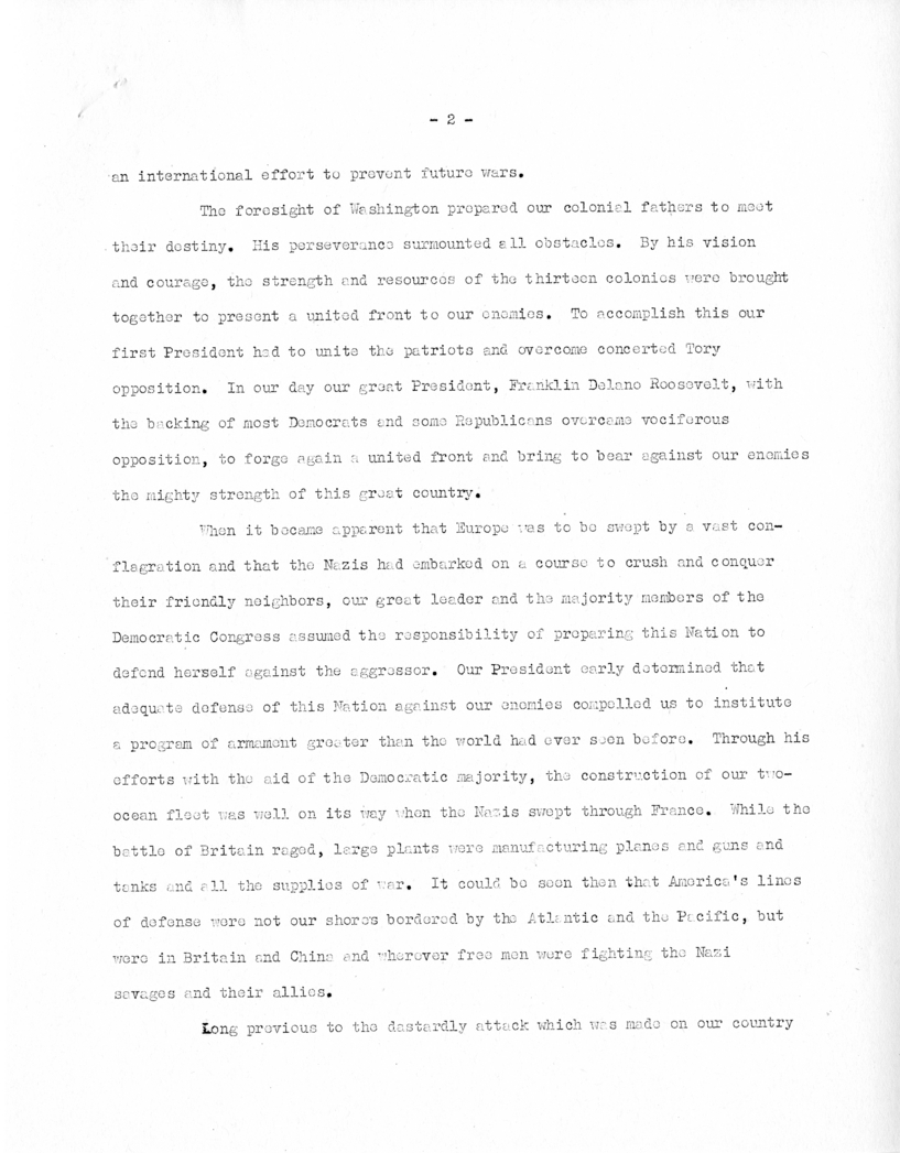 Speech of Senator Harry S. Truman at Fort Lauderdale, Florida