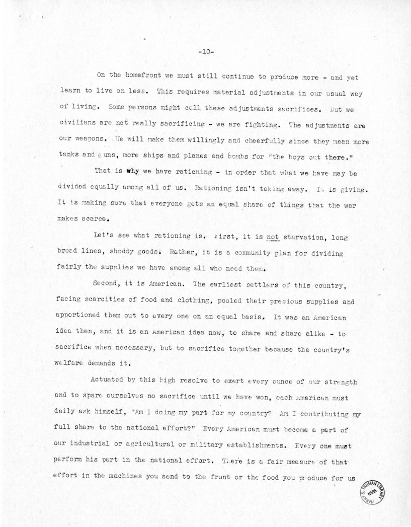 Speech of Senator Harry S. Truman at Topeka, Kansas Washington Day Dinner