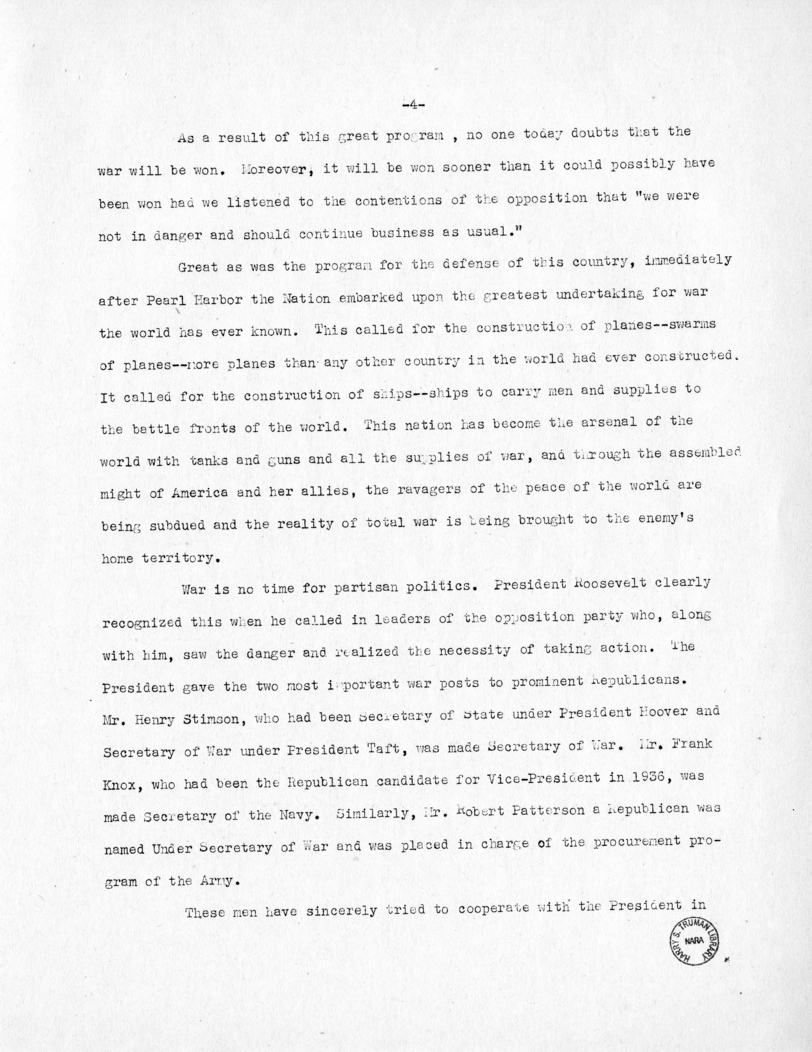 Speech of Senator Harry S. Truman at Ogden, Utah