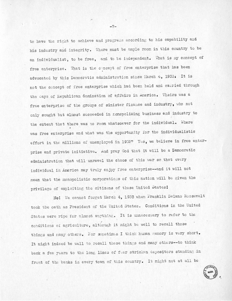 Speech of Senator Harry S. Truman at Ogden, Utah