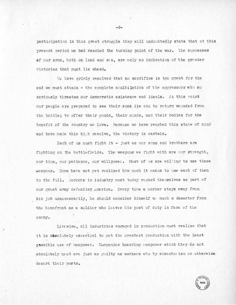 Speech of Senator Harry S. Truman at Ogden, Utah