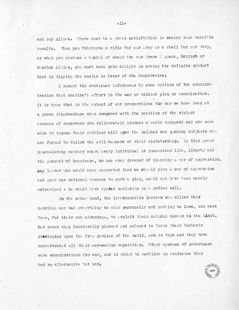 Speech of Senator Harry S. Truman at Ogden, Utah