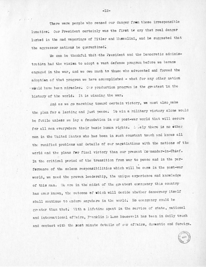 Speech of Senator Harry S. Truman at Ogden, Utah