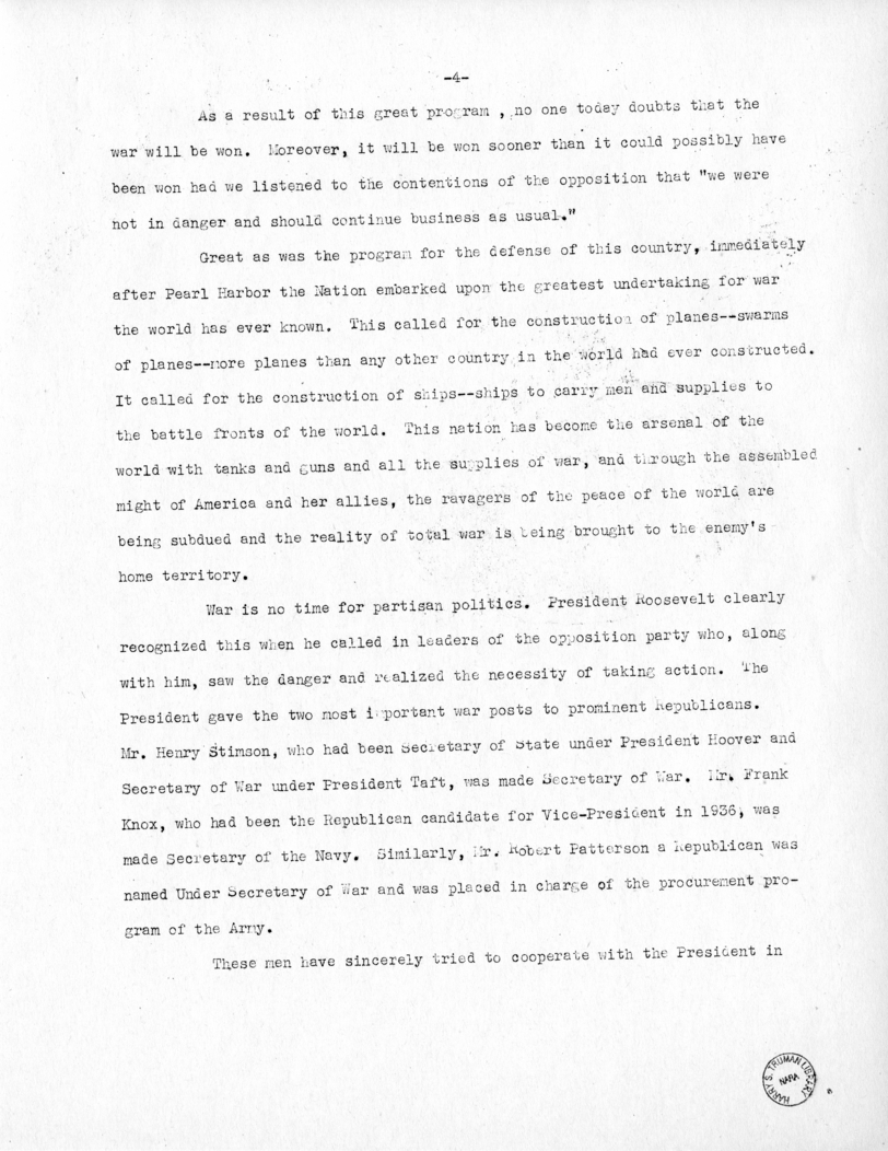 Speech of Senator Harry S. Truman at Phoenix, Arizona