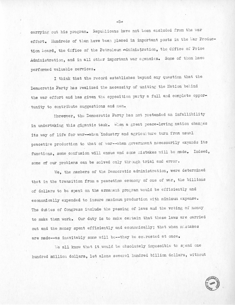 Speech of Senator Harry S. Truman at Phoenix, Arizona