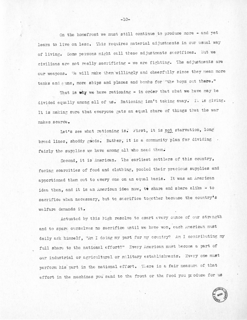 Speech of Senator Harry S. Truman at Phoenix, Arizona