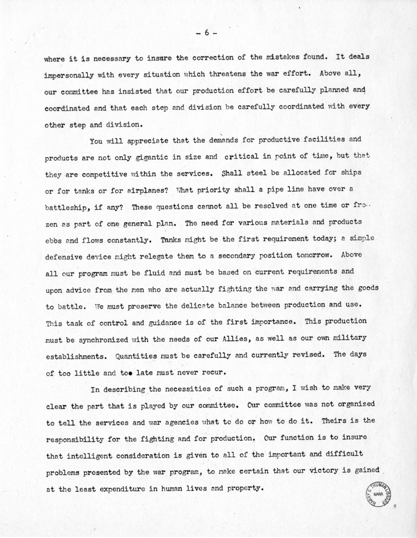 Speech of Senator Harry S. Truman Before the 180th Anniversary Dinner of Zion Lodge, Detroit, Michigan