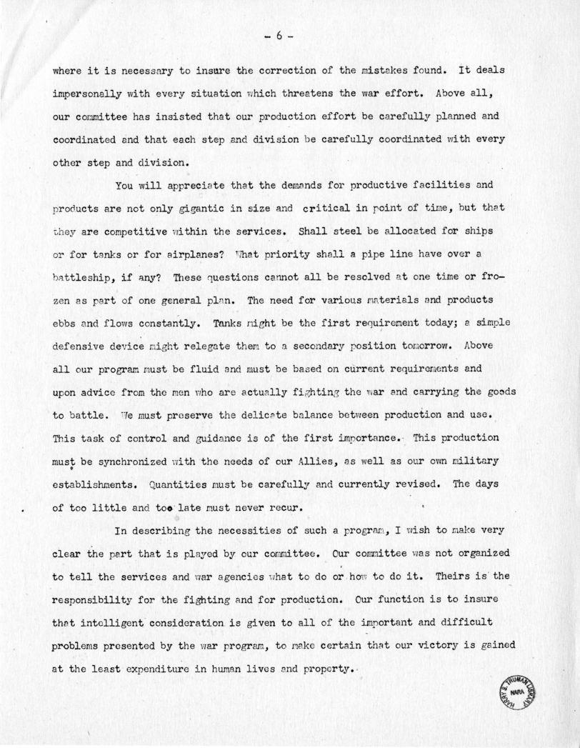Speech of Senator Harry S. Truman Before the Mount Washington Lodge, Kansas City, Missouri