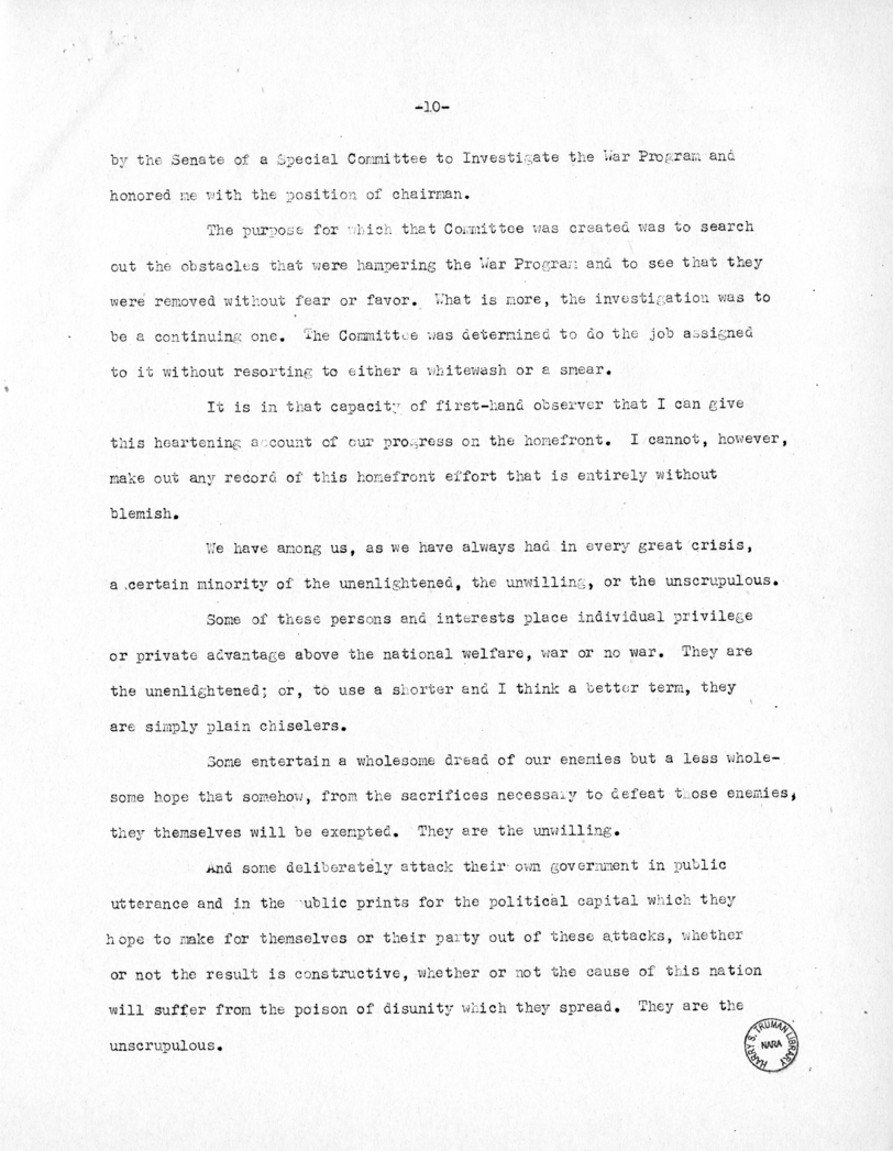 Speech of Senator Harry S. Truman at the Democratic State Convention, Jefferson City, Missouri