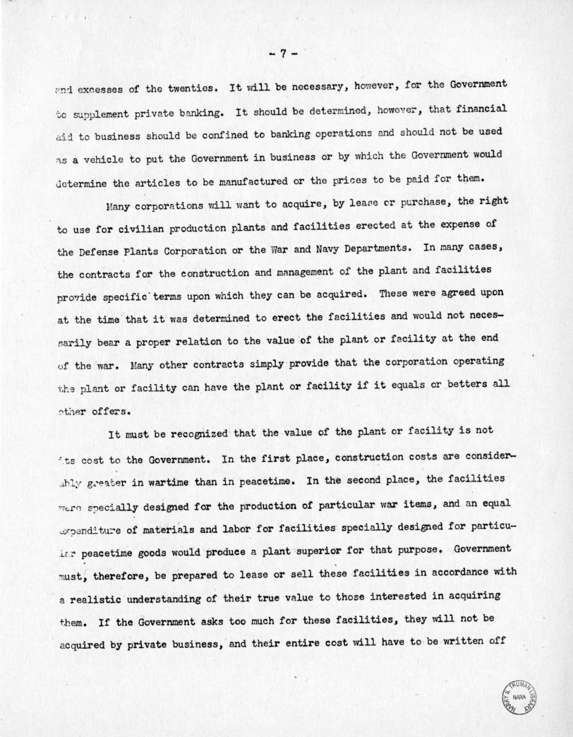 Speech of Senator Harry S. Truman Before the Post-War Planning Forum, Junior Chamber of Commerce, Cleveland, Ohio