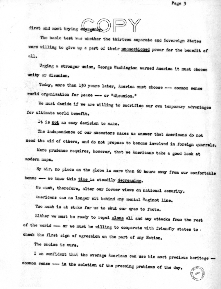 Speech of Vice President Harry S. Truman in Jefferson City, Missouri