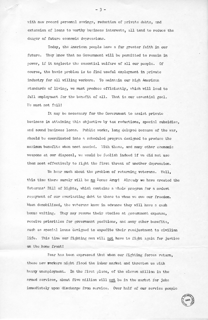 Speech of Vice President Harry S. Truman in Buffalo, New York