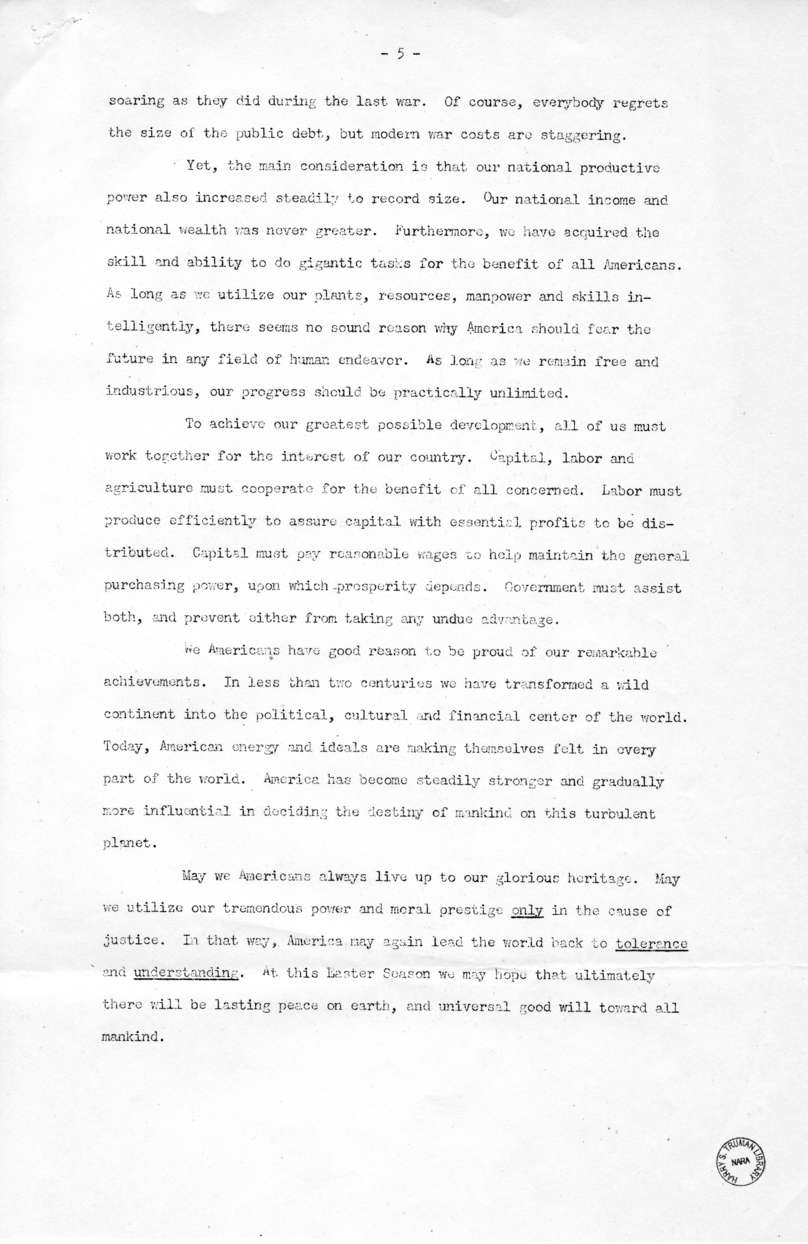 Speech of Vice President Harry S. Truman in Buffalo, New York