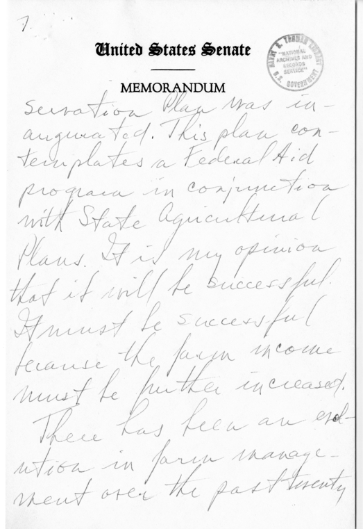 Handwritten Speech Draft of Senator Harry S. Truman