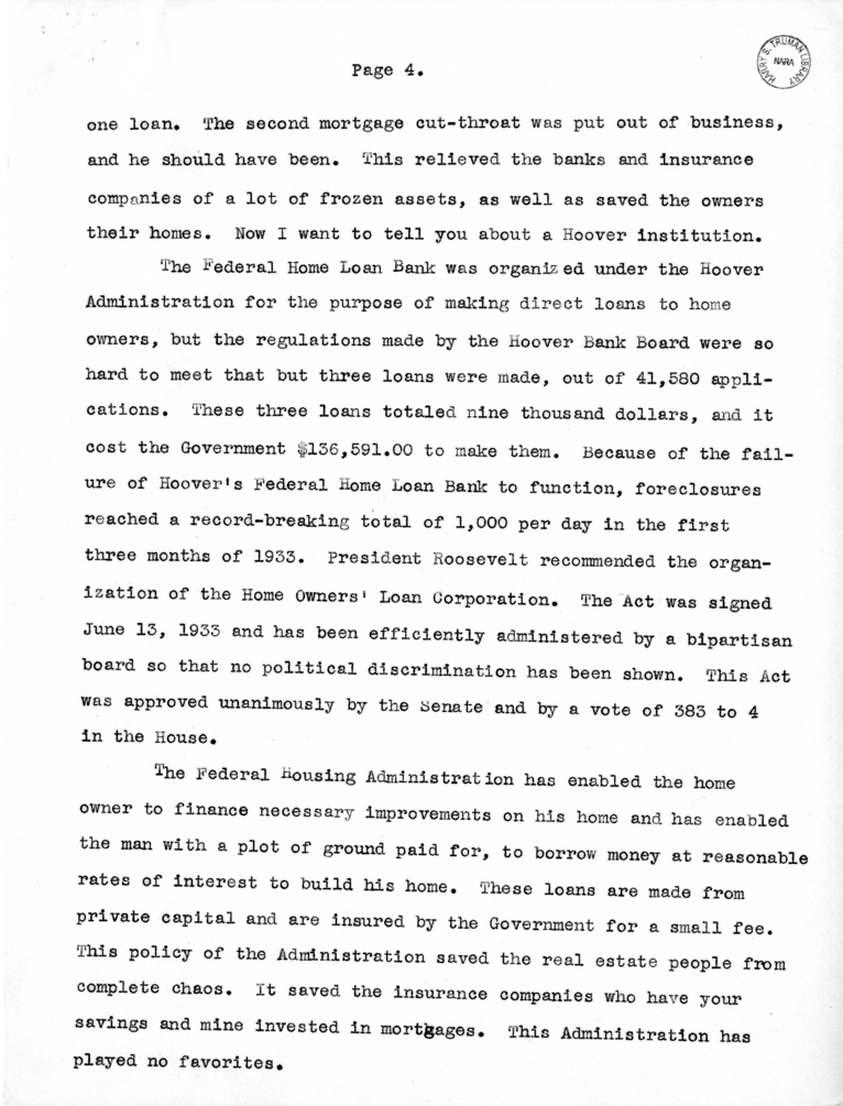 Speech of Senator Harry S. Truman at Kansas City, Missouri
