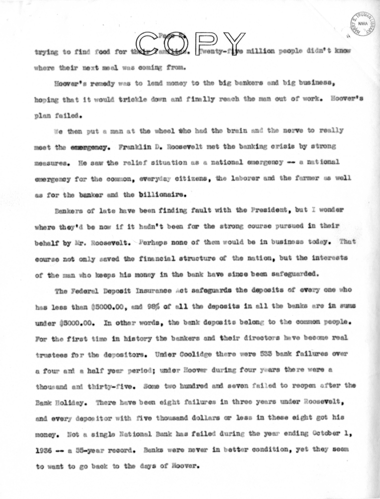 Speech of Senator Harry S. Truman in Topeka, Kansas
